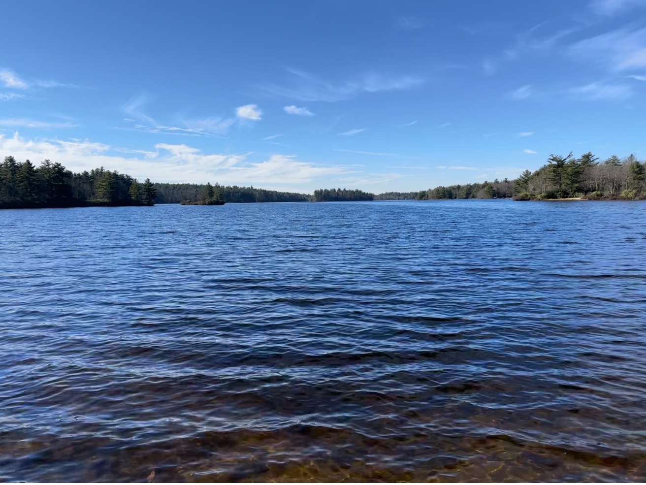 Clear blue lake water