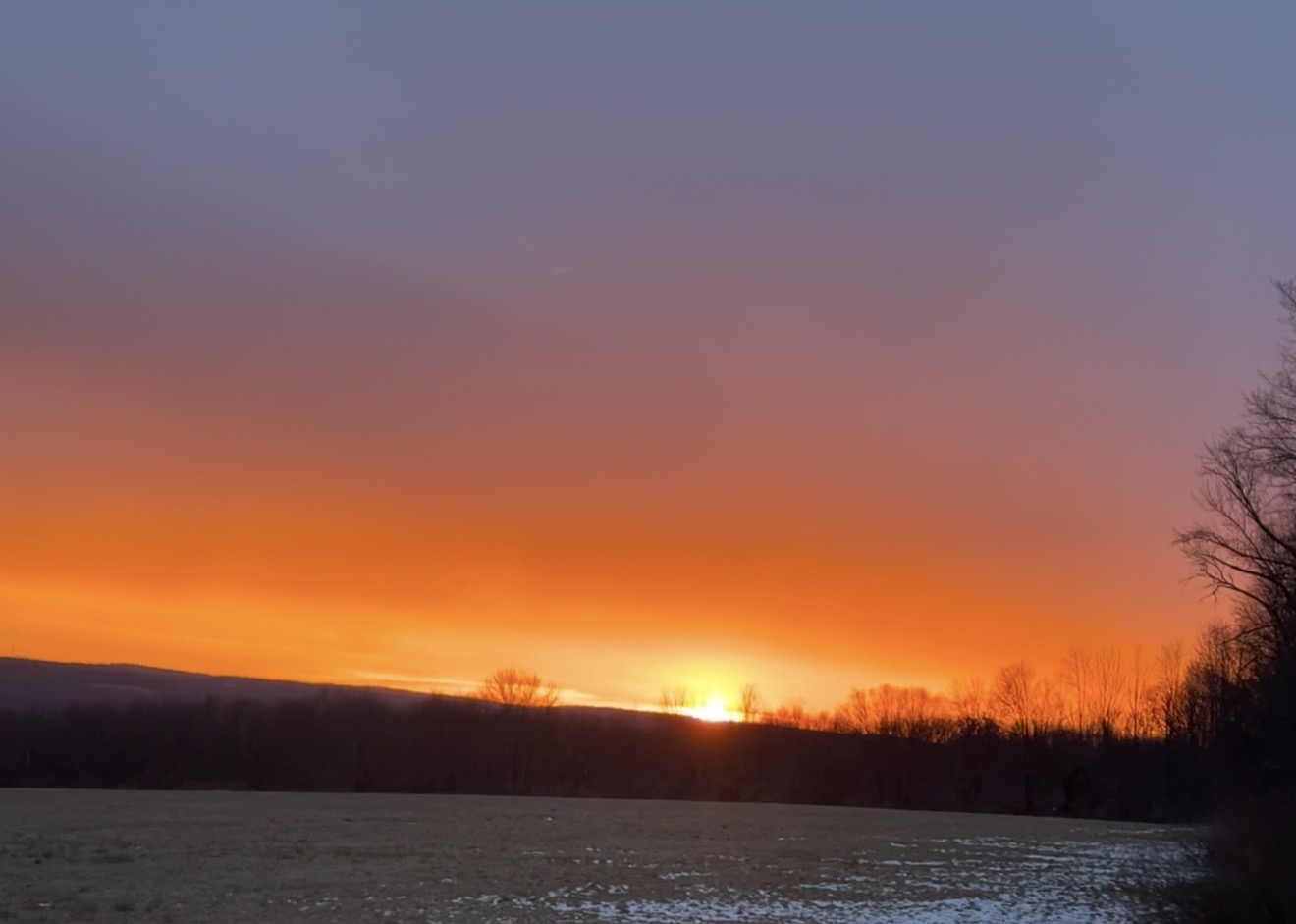 Pocono sunset over the fields